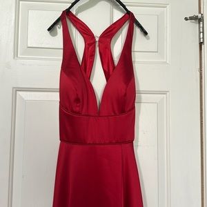 Brand new red satin dress